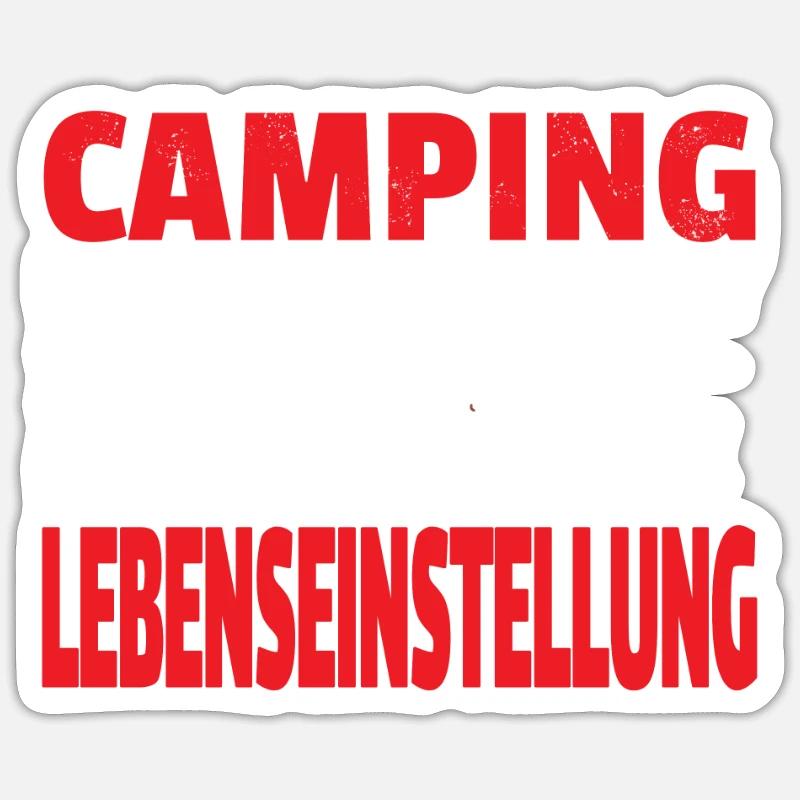 Camper Geschenkidee Camping - Sticker Größe S (10 x 10 cm) - Mattweiß