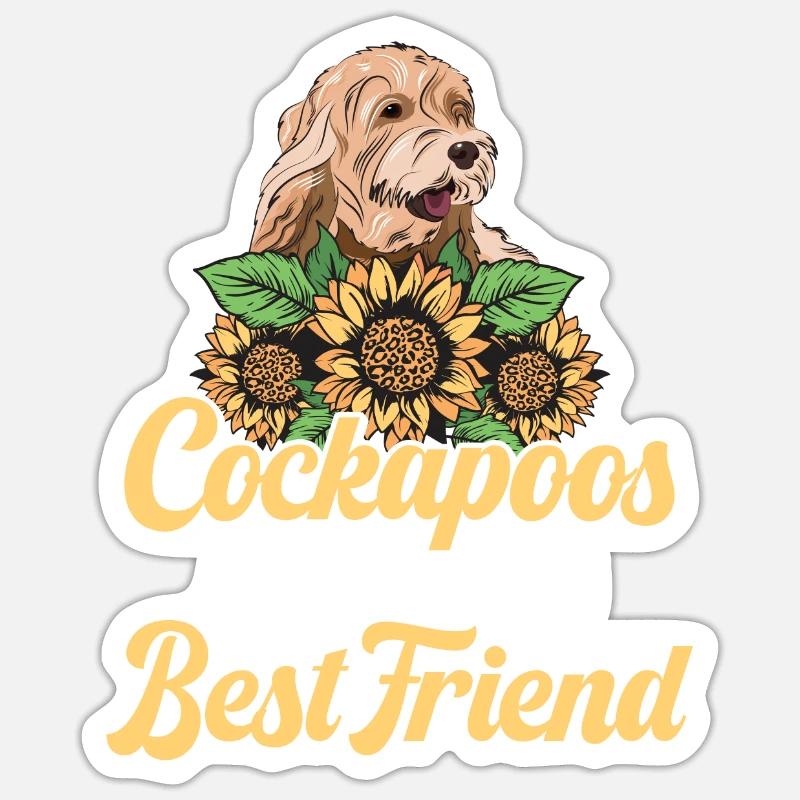 Cockapoo Chien - Sticker taille S (10 x 10 cm) - blanc mat