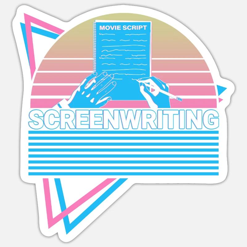Scénariste Scénariste Rétro - Sticker taille S (10 x 10 cm) - blanc mat