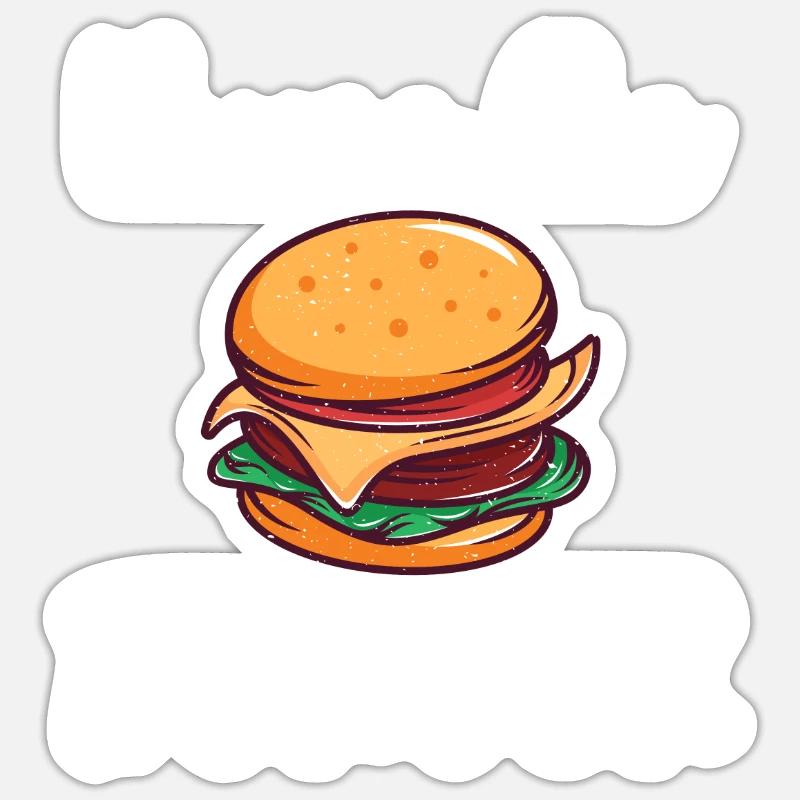 Burger Lover Gift - Sticker size S (10 x 10 cm) - white matte