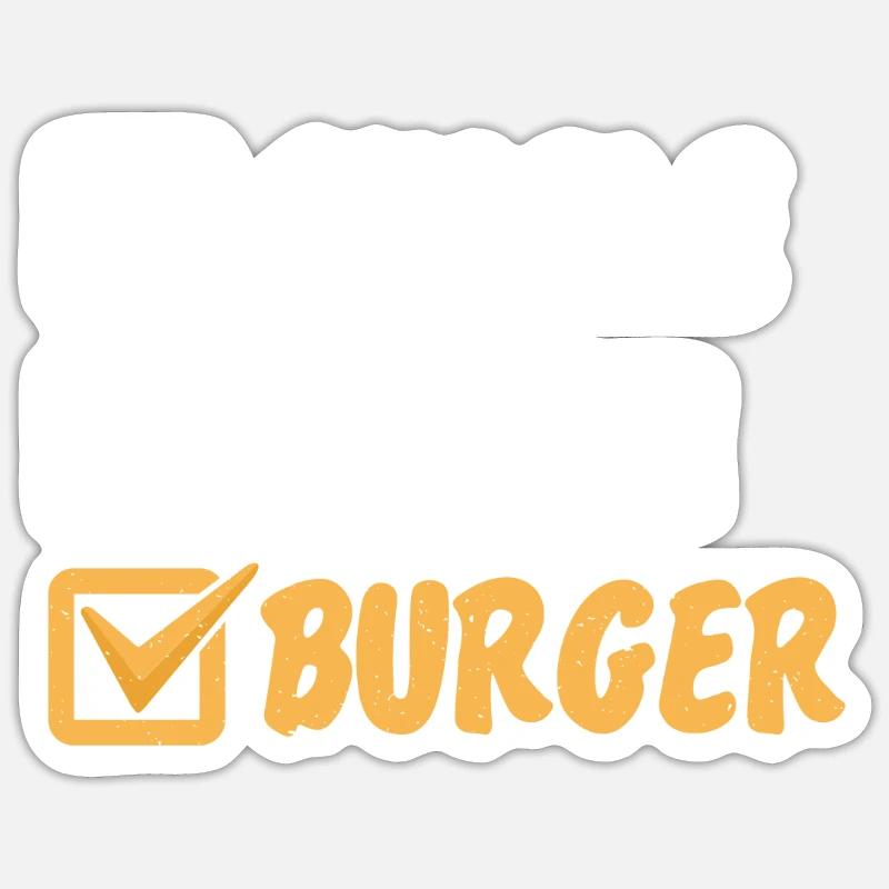 Burger Lover Gift - Sticker size S (10 x 10 cm) - white matte