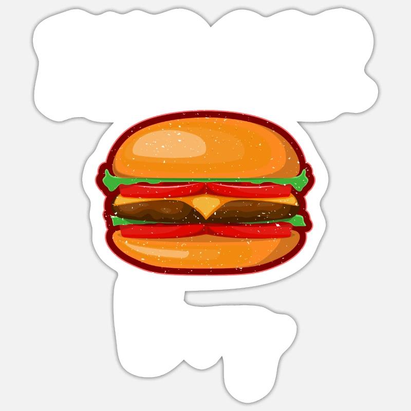 Burger Lover Gift - Sticker size S (10 x 10 cm) - white matte