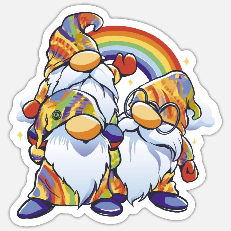 Rainbow Gnome Duo Sticker size S (10 x 10 cm)