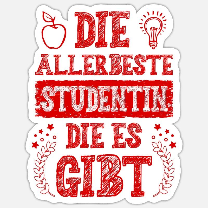 Allerbeste Studentin Sticker Größe S (10 x 10 cm)