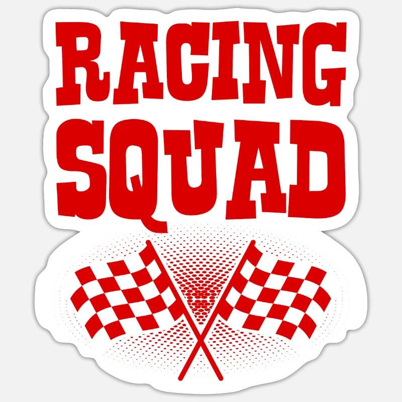 Racing Squad - Sticker Größe S (10 x 10 cm) - Mattweiß