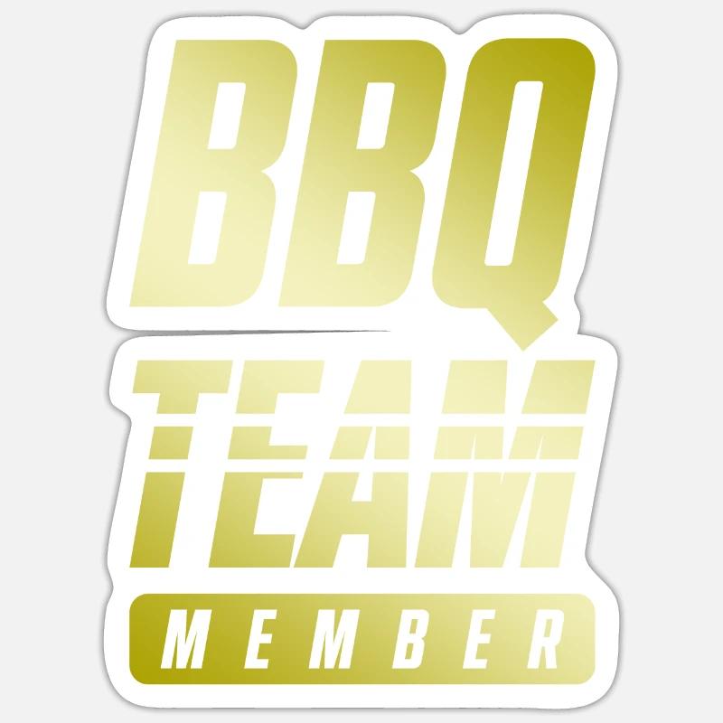 Bbq Team - Sticker Größe S (10 x 10 cm) - Mattweiß