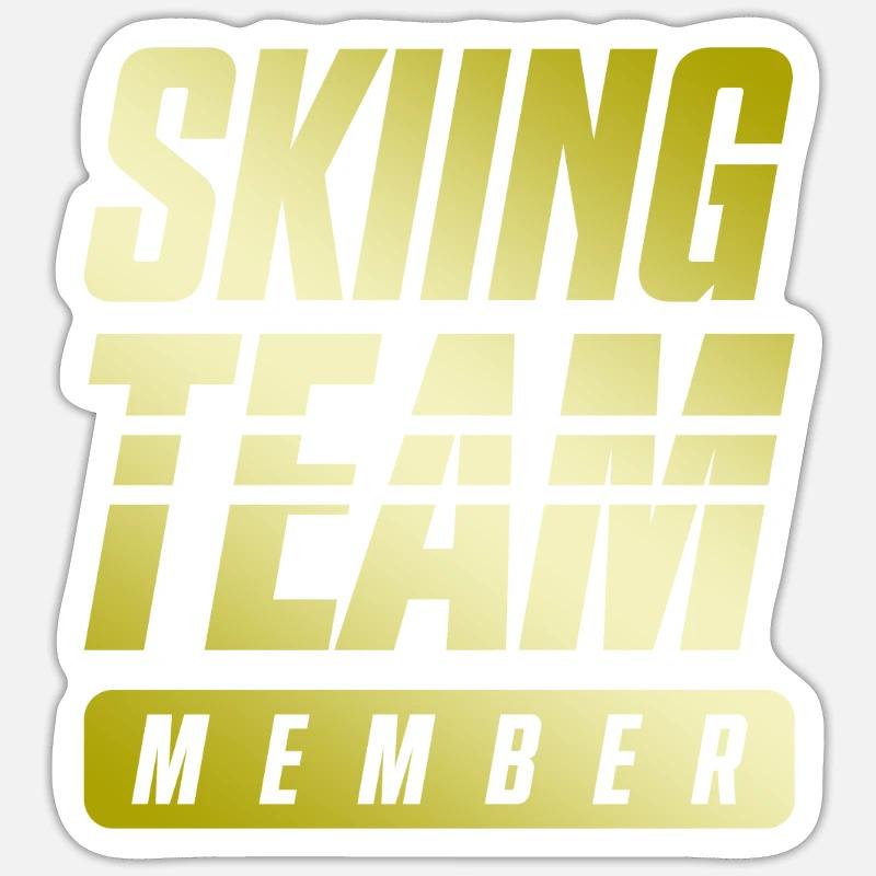 Skiing Team - Sticker size S (10 x 10 cm) - white matte
