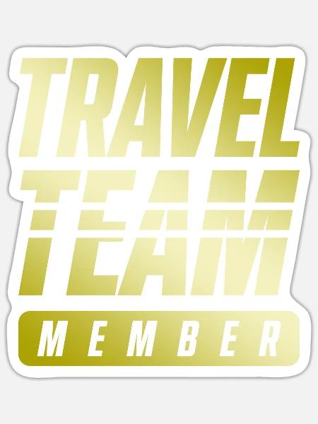 Travel Team - Sticker Größe S (10 x 10 cm) - Mattweiß
