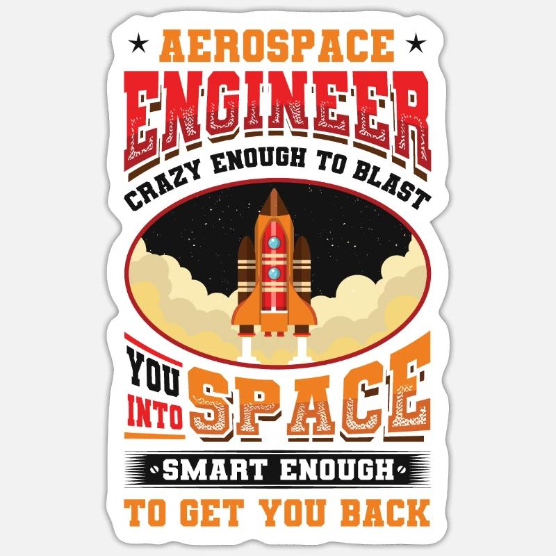 Aerospace Engineer - Sticker size S (10 x 10 cm) - white matte