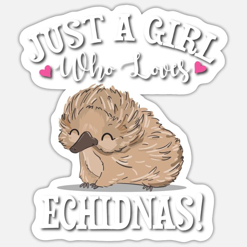 Échidné - Sticker taille S (10 x 10 cm) - blanc mat