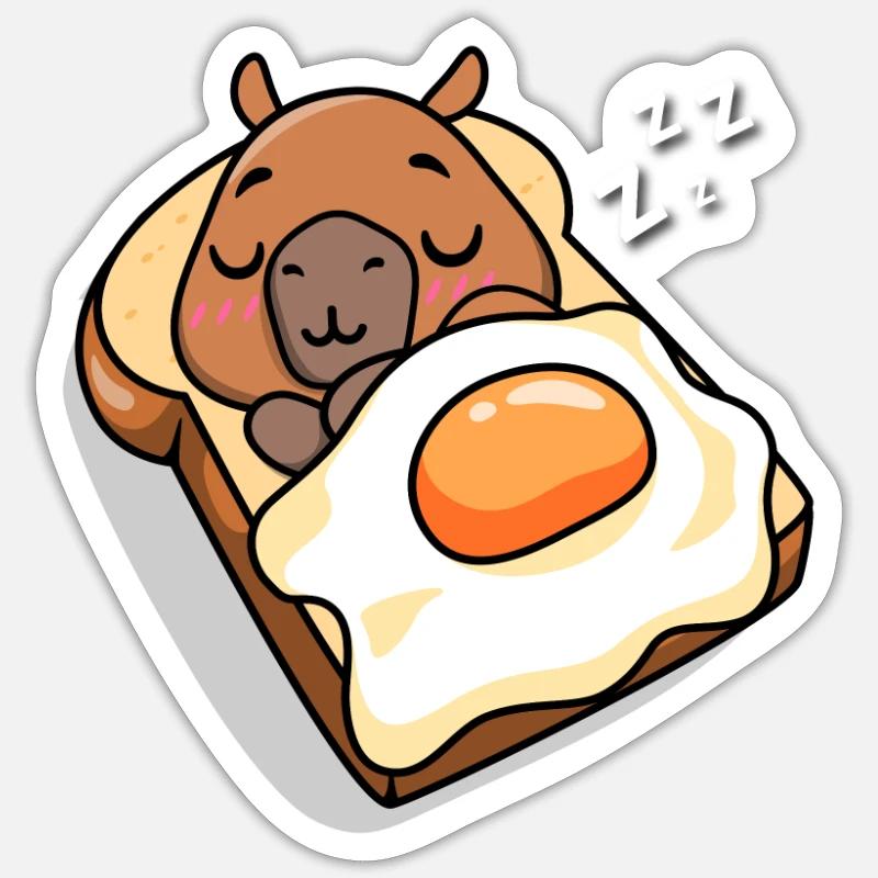 Capybara - Sticker taille S (10 x 10 cm) - blanc mat