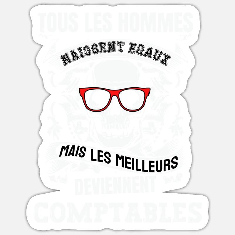 les meilleurs deviennent comptables - Sticker taille S (10 x 10 cm) - blanc mat
