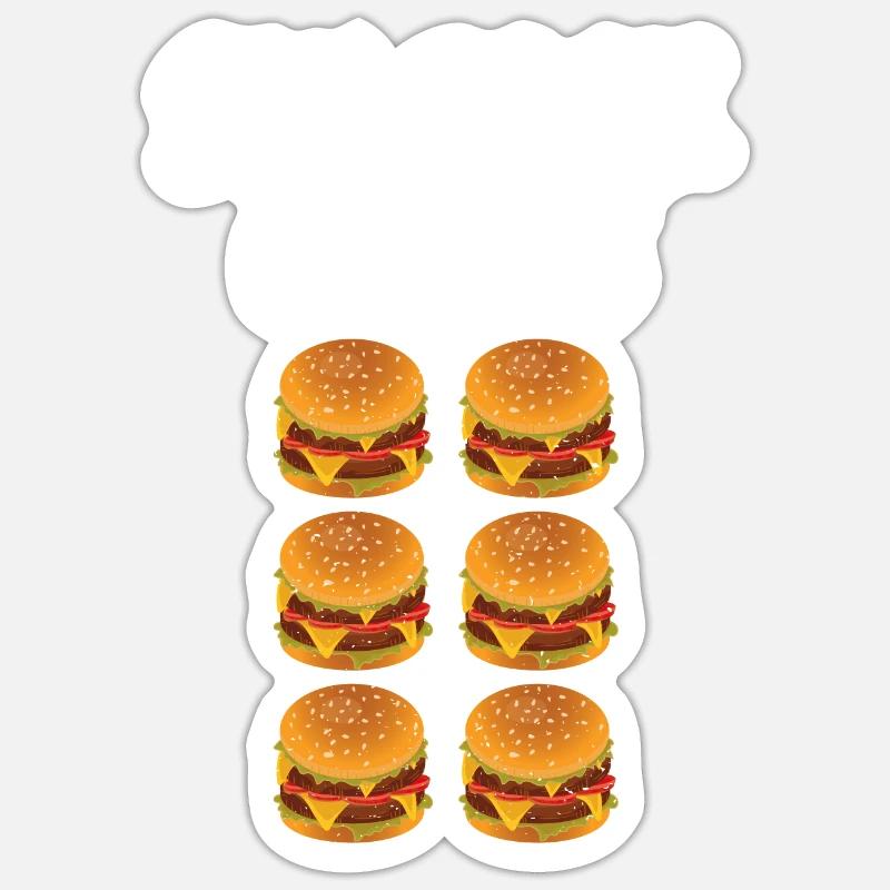 Burger Lover Gift - Sticker size S (10 x 10 cm) - white matte