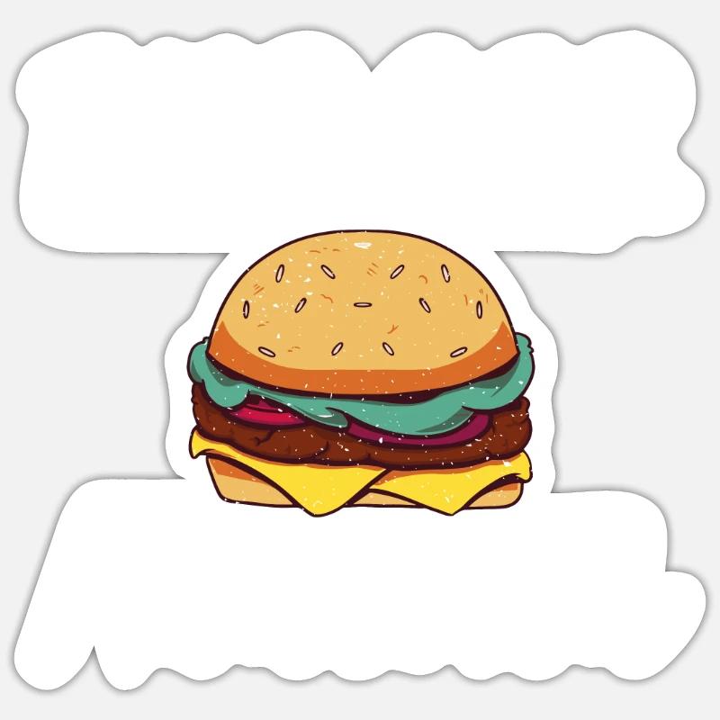 Burger Lover Gift - Sticker size S (10 x 10 cm) - white matte