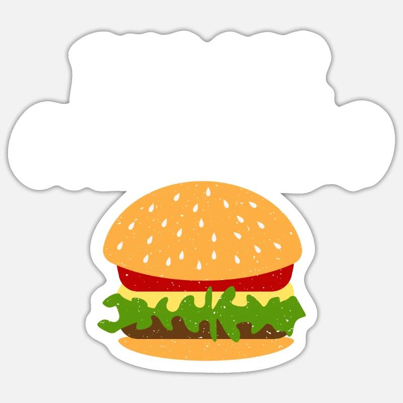 Burger Lover Gift - Sticker size S (10 x 10 cm) - white matte
