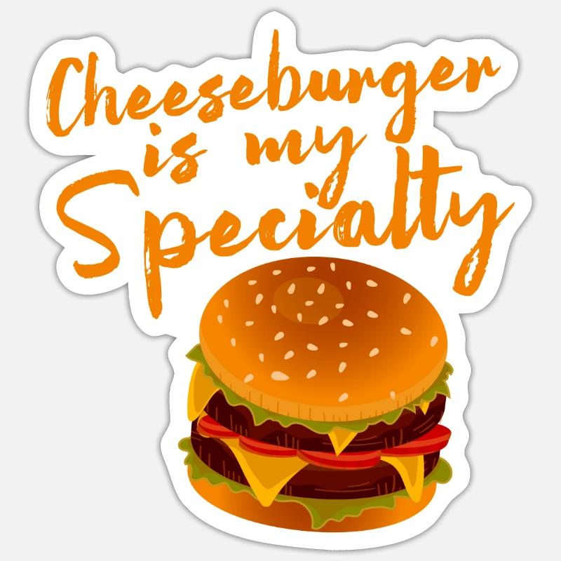 Cheeseburger Is My Specialty 4 - Sticker Größe S (10 x 10 cm) - Mattweiß