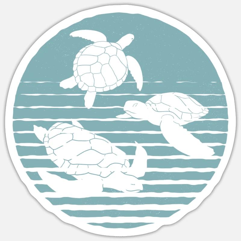 Turtle - Sticker size S (10 x 10 cm) - white matte
