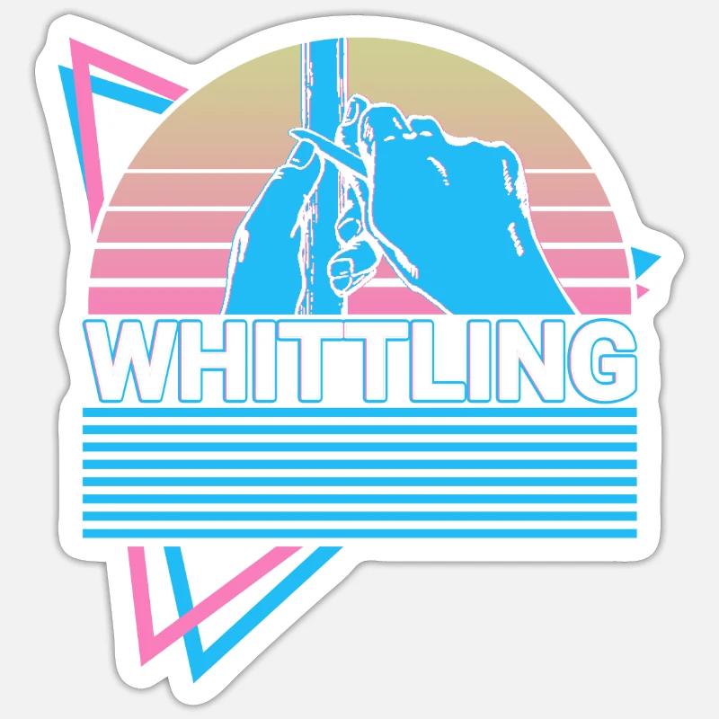 Machine à sculpter Whittler Retro - Sticker taille S (10 x 10 cm) - blanc mat