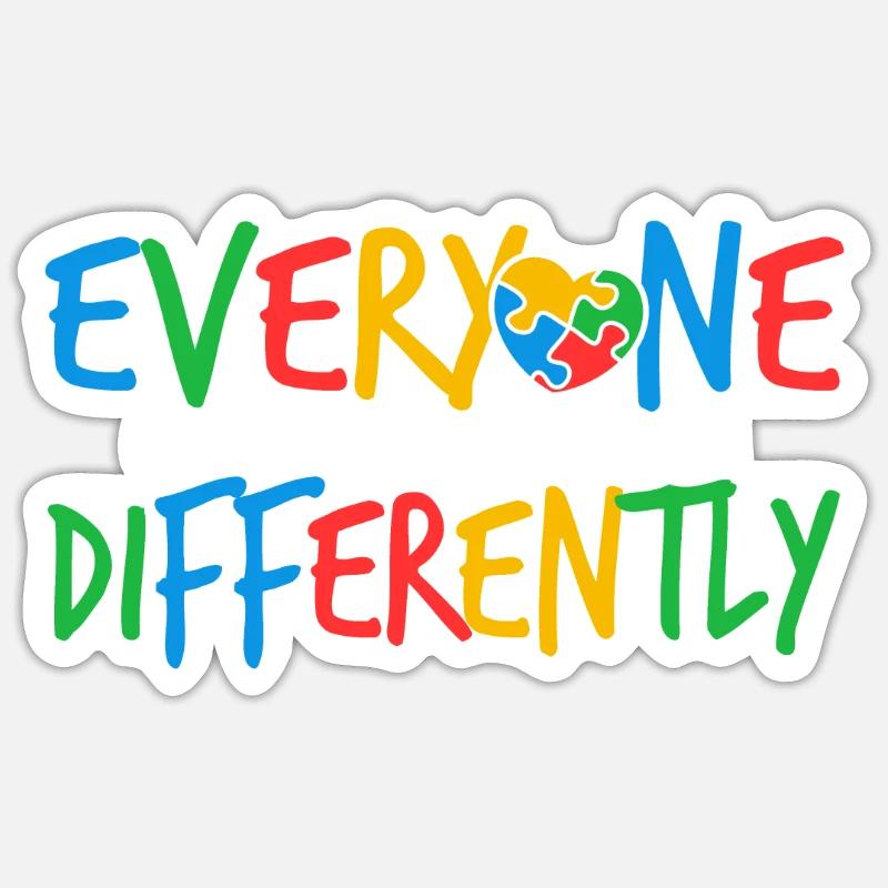 Everyone Communicates Differently - Sticker size S (10 x 10 cm) - white matte