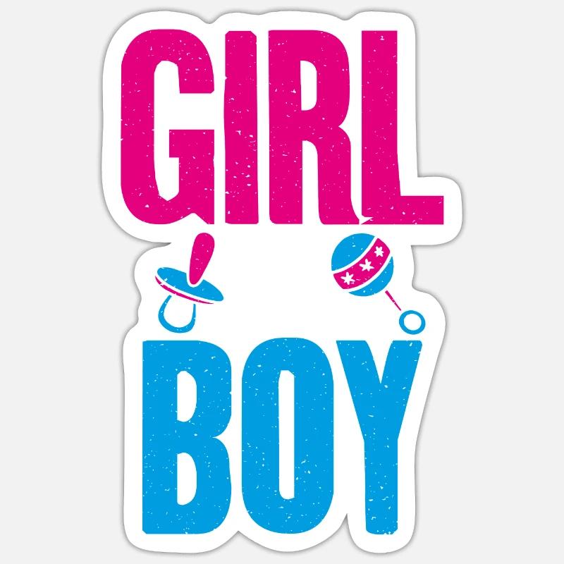 Mädchen Oder Junge? Bald Eltern Des Rosa Oder Sticker Größe S (10 x 10 cm)