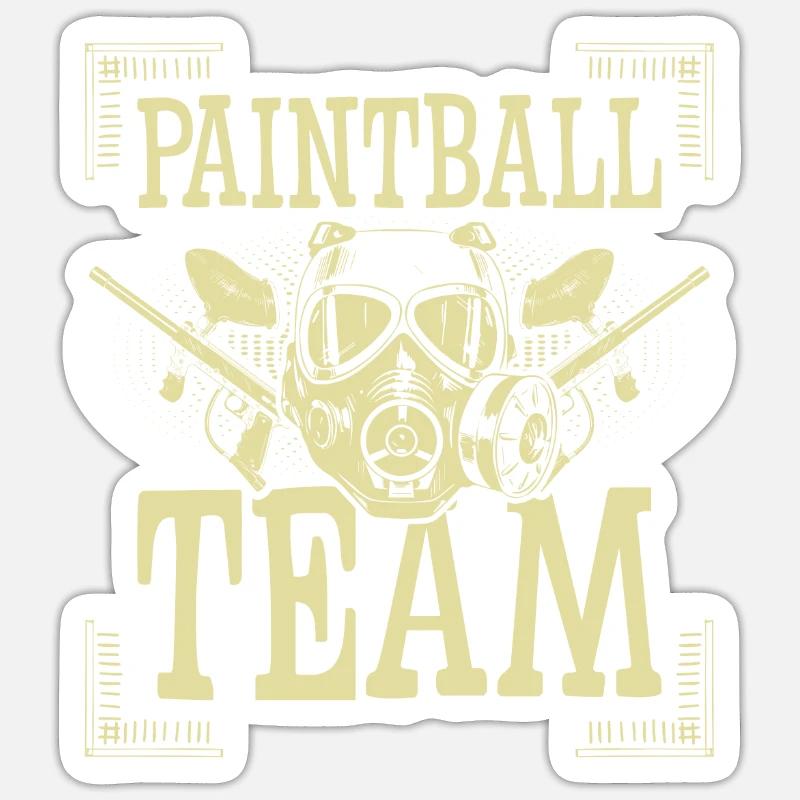 Équipe de paintball - Sticker taille S (10 x 10 cm) - blanc mat