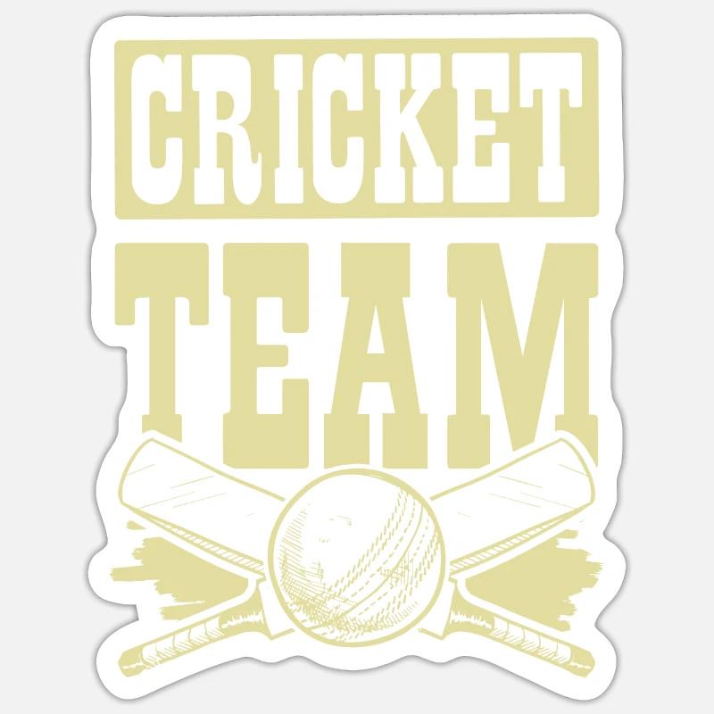 Équipe de cricket - Sticker taille S (10 x 10 cm) - blanc mat