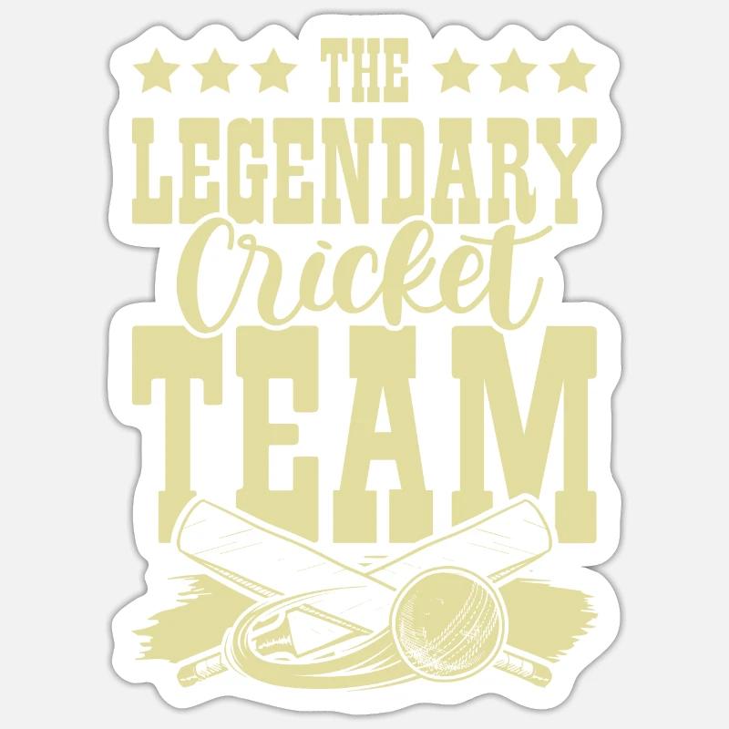 Équipe légendaire de cricket - Sticker taille S (10 x 10 cm) - blanc mat
