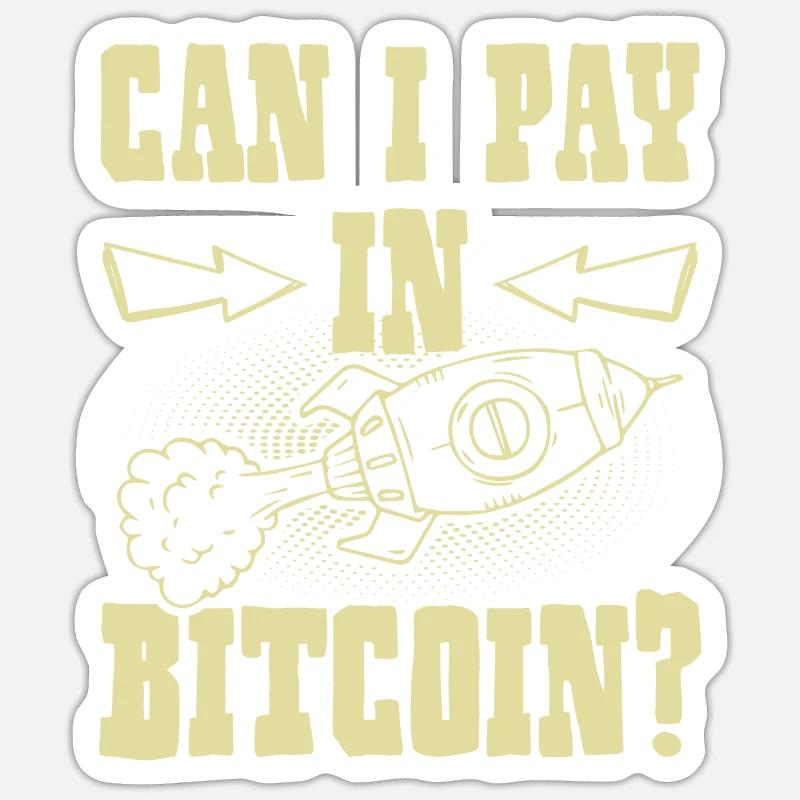pay with bitcoin - Sticker Größe S (10 x 10 cm) - Mattweiß