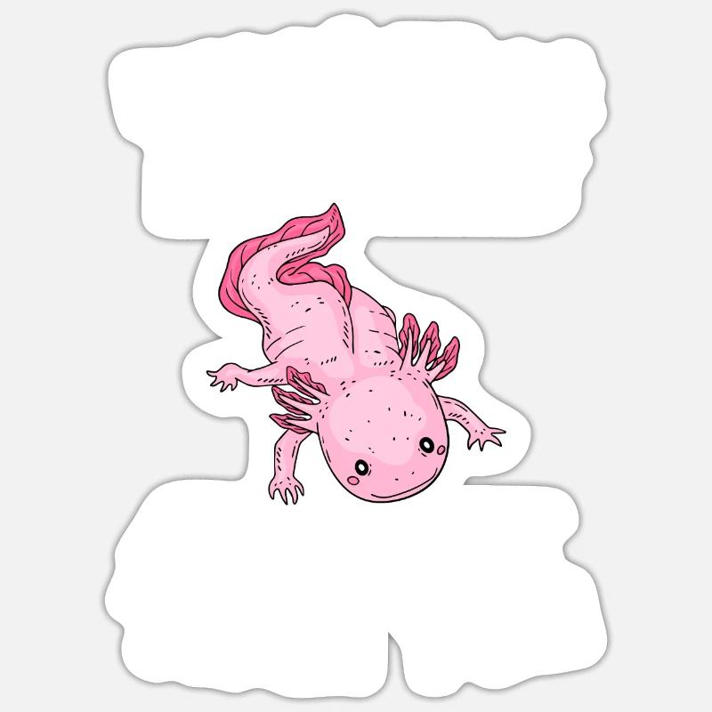 Axolotl Axolotl Tiergeschenk - Sticker Größe S (10 x 10 cm) - Mattweiß