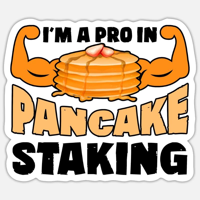 Pancake Stacker Breakfast Pancake Day Tall Sticker size S (10 x 10 cm)