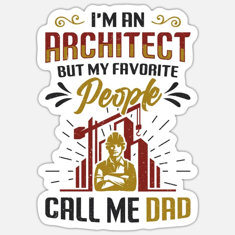 Ich Bin Ein Architekt - Sticker Größe S (10 x 10 cm) - Mattweiß