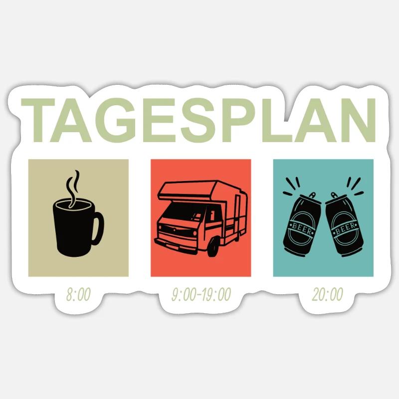 Camper Geschenkidee Camping - Sticker Größe S (10 x 10 cm) - Mattweiß