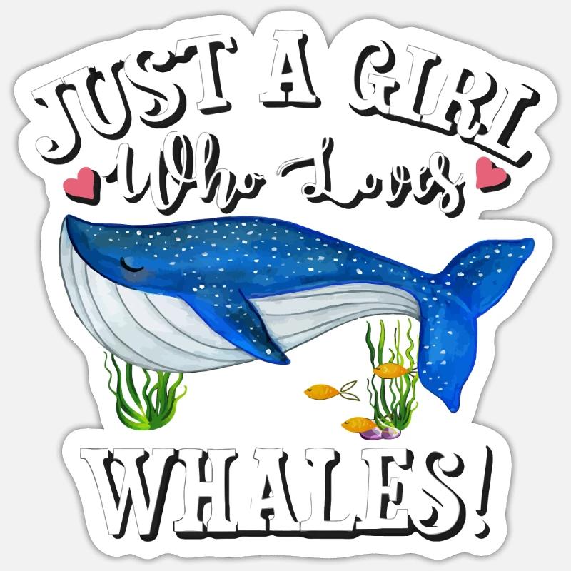 Wal - Sticker Größe S (10 x 10 cm) - Mattweiß
