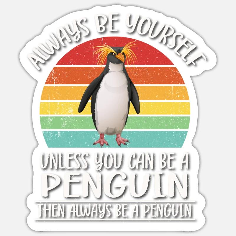 Maccheroni Pinguino - Sticker formato S (10 x 10 cm) - bianco opaco