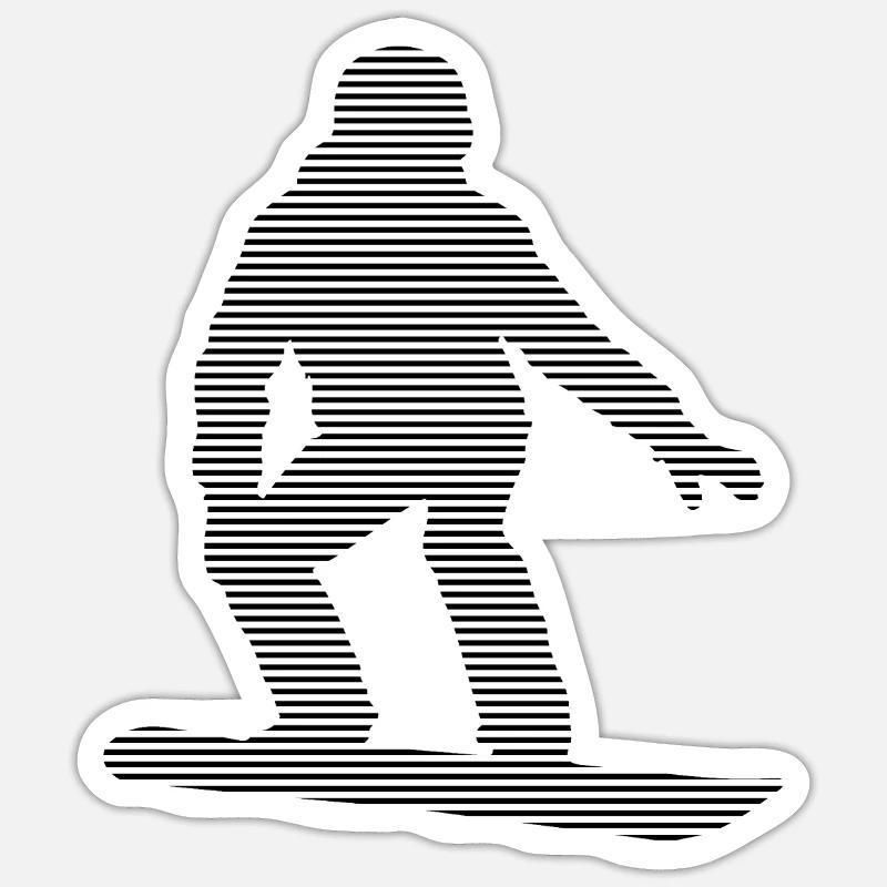Planche à neige - Sticker taille S (10 x 10 cm) - blanc mat