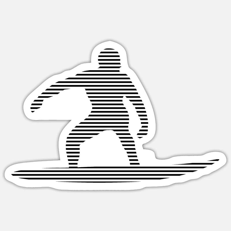Surf - Sticker taille S (10 x 10 cm) - blanc mat