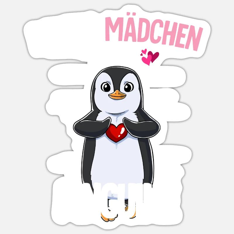 Pinguin Mädchen Sticker Größe S (10 x 10 cm)