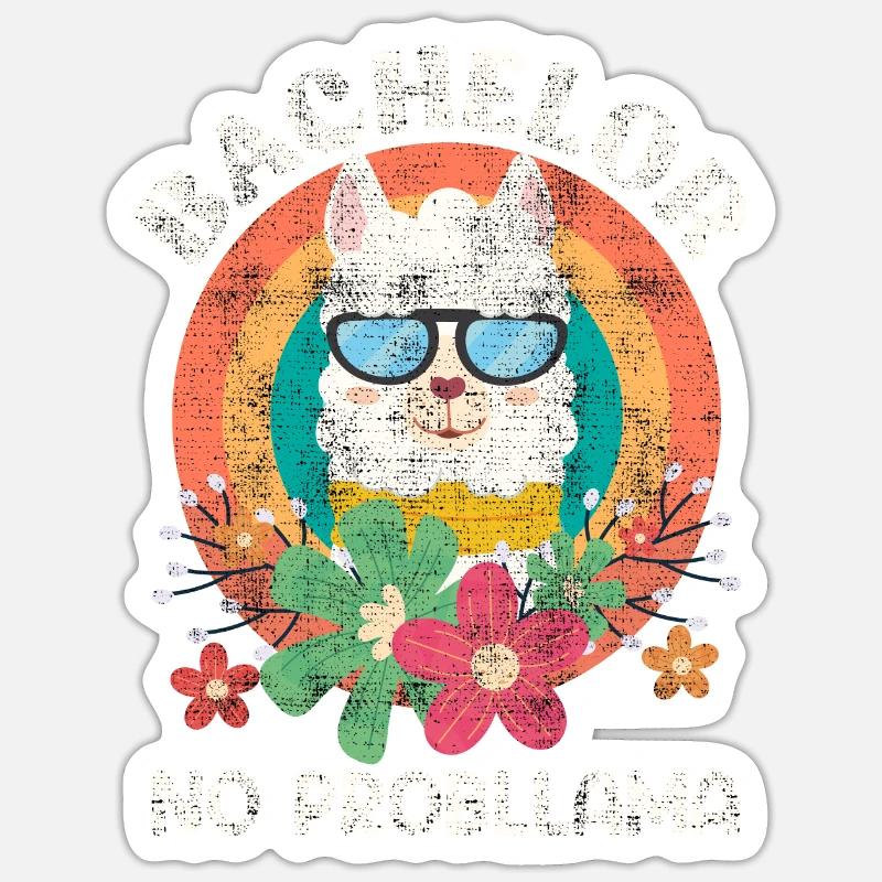 Bachelor Abschluss NO Probllama - Sticker Größe S (10 x 10 cm) - Mattweiß