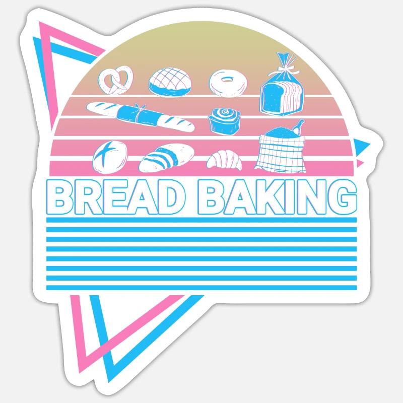 Bread Baking Baker Retro - Sticker size S (10 x 10 cm) - white matte