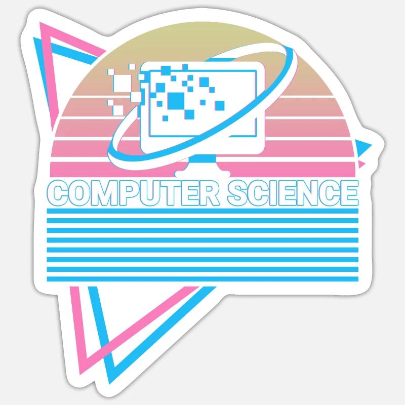 Computer Science Retro - Sticker size S (10 x 10 cm) - white matte
