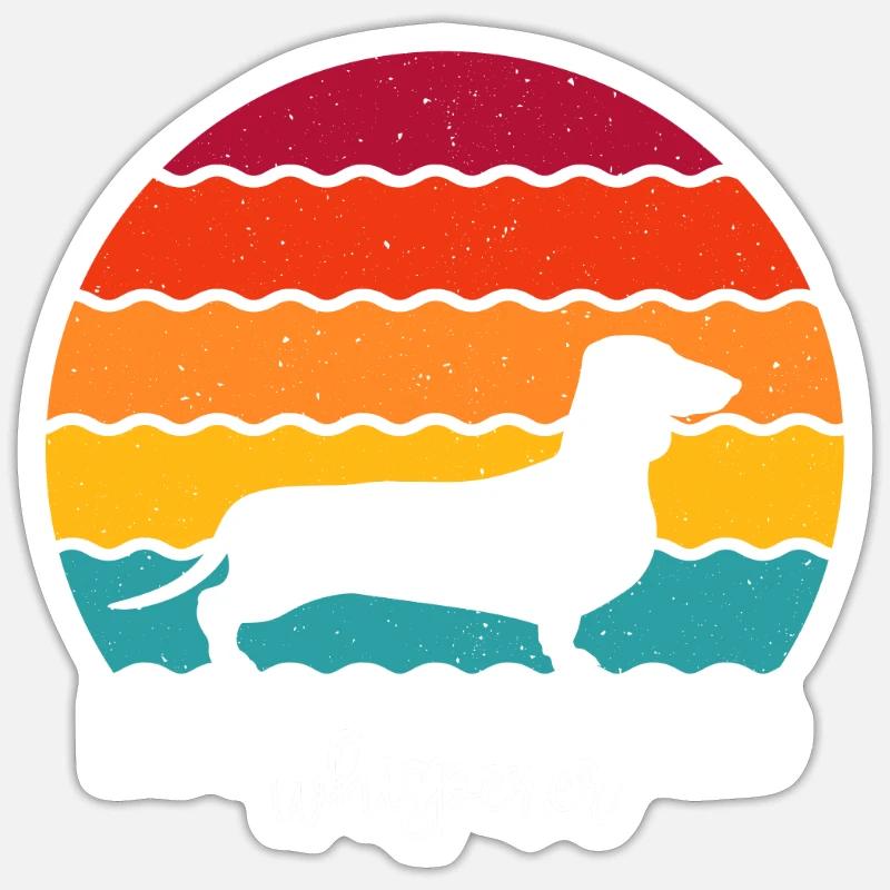 Teckel - Sticker taille S (10 x 10 cm) - blanc mat