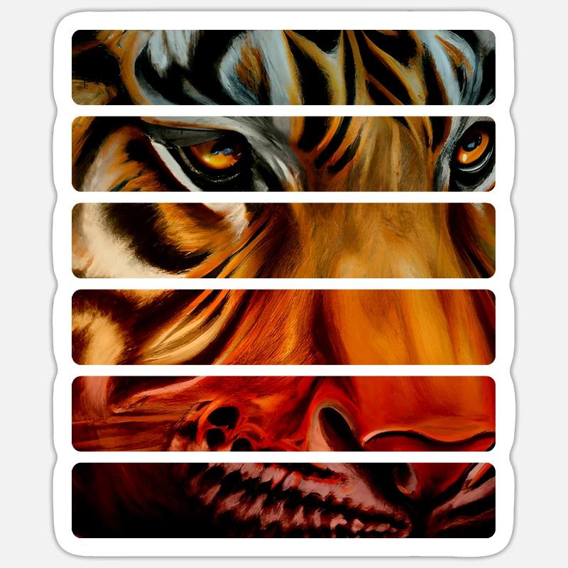 Tiger - Sticker Größe S (10 x 10 cm) - Mattweiß
