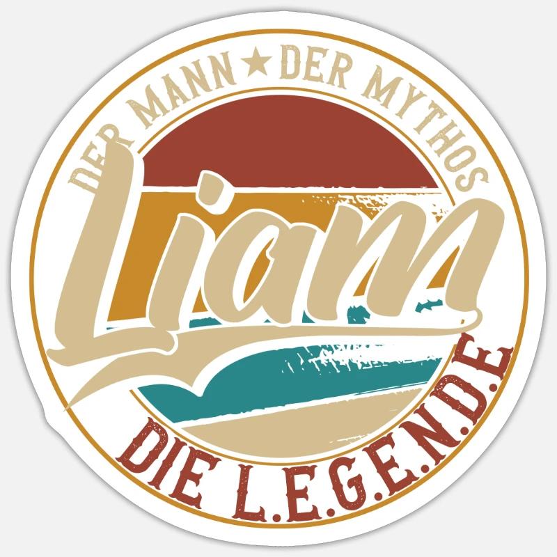 Liam Der Mann der Mythos die Legende Geschenk - Sticker Größe S (10 x 10 cm) - Mattweiß