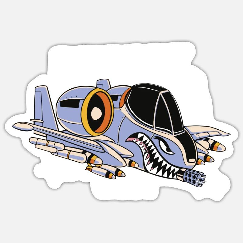 A-10-Warimogflugzeug A10 Thunderbird Brrrrrt Sticker Größe S (10 x 10 cm)