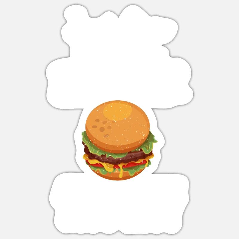 Burger Lover Gift - Sticker size S (10 x 10 cm) - white matte