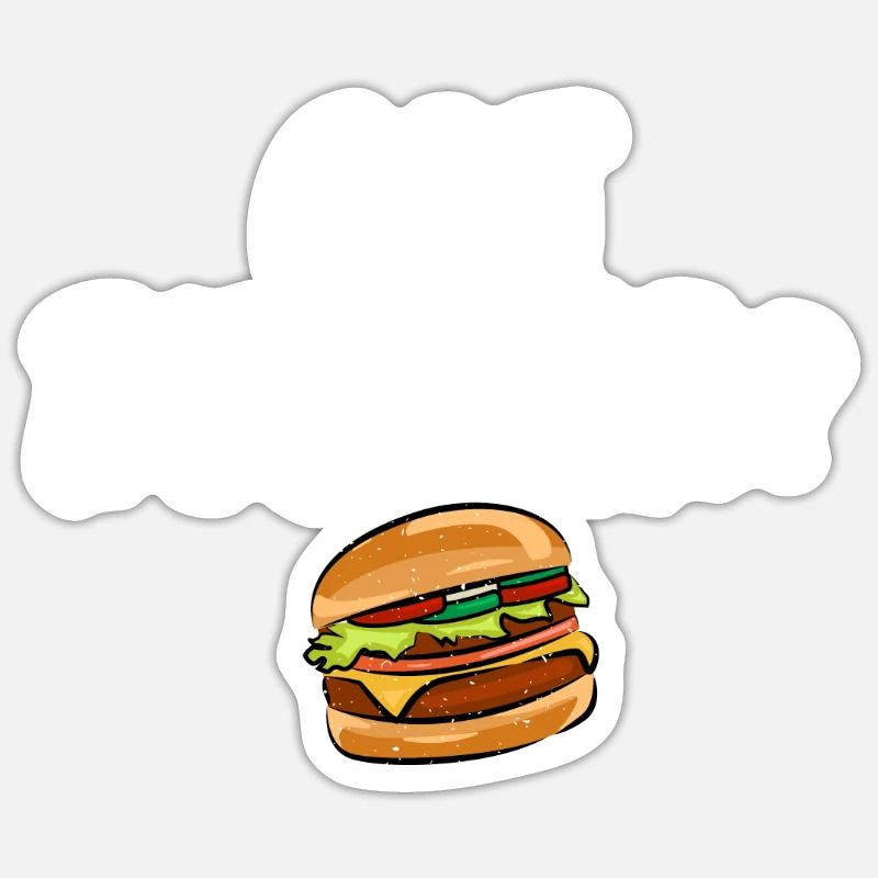 Burger Lover Gift - Sticker size S (10 x 10 cm) - white matte