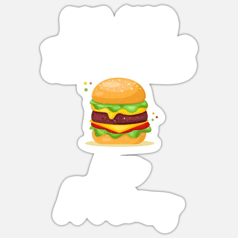 Burger Lover Gift - Sticker size S (10 x 10 cm) - white matte
