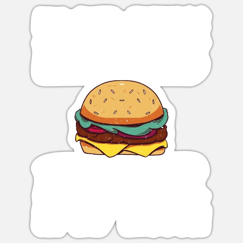 Burger Lover Gift - Sticker size S (10 x 10 cm) - white matte