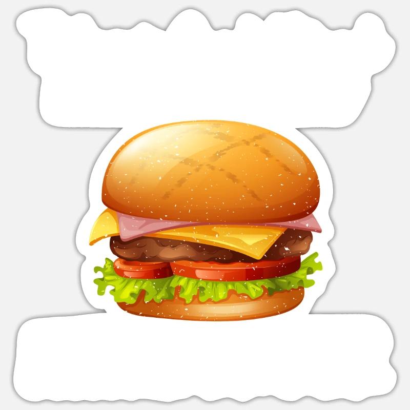 Burger Lover Gift - Sticker size S (10 x 10 cm) - white matte