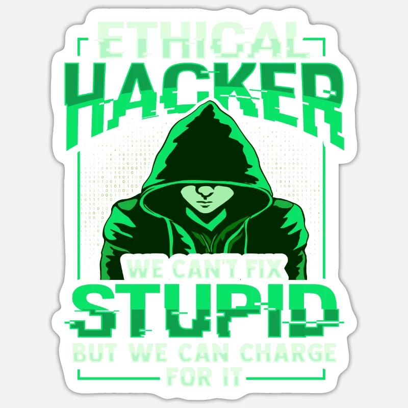 Ethischer Hacker White Hat Hacker Cybersicherheit - Sticker Größe S (10 x 10 cm) - Mattweiß